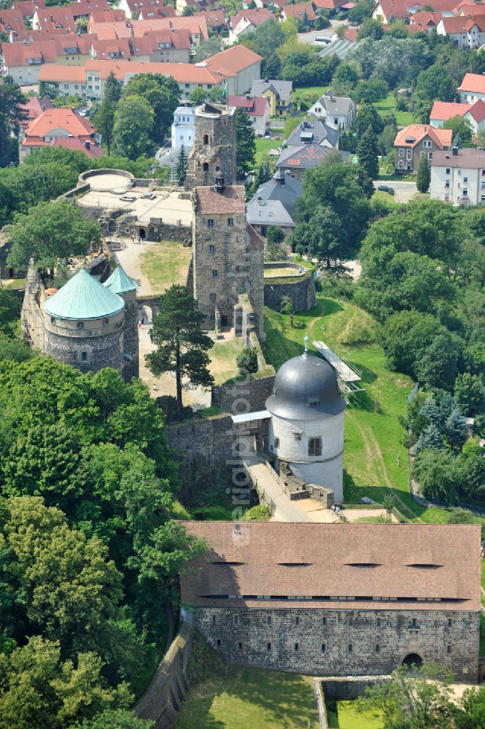 Aerial image Stolpen - Castle of Schloss in Stolpen in the state Saxony, Germany