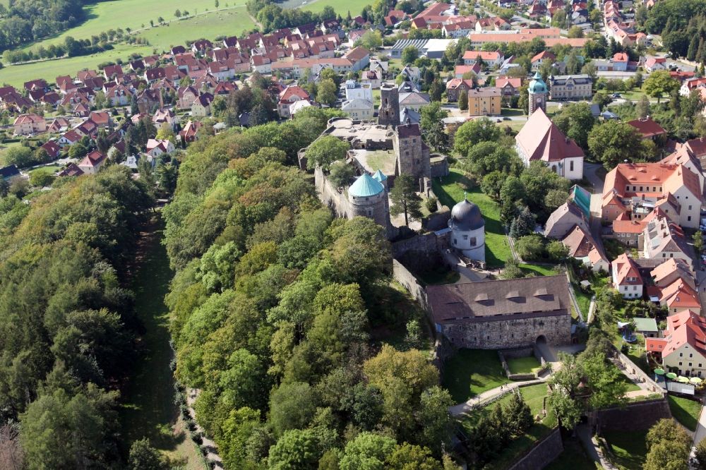 Aerial image Stolpen - Castle of Schloss in Stolpen in the state Saxony, Germany