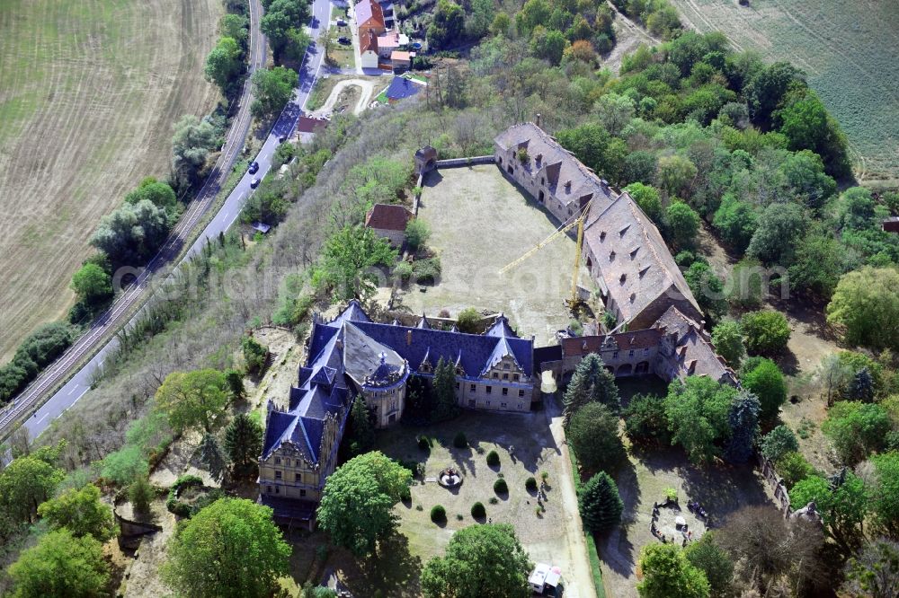Vitzenburg from above - Castle of in Vitzenburg in the state Saxony-Anhalt, Germany