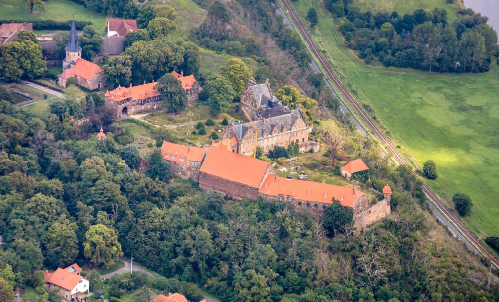 Aerial photograph Vitzenburg - Castle of in Vitzenburg in the state Saxony-Anhalt, Germany