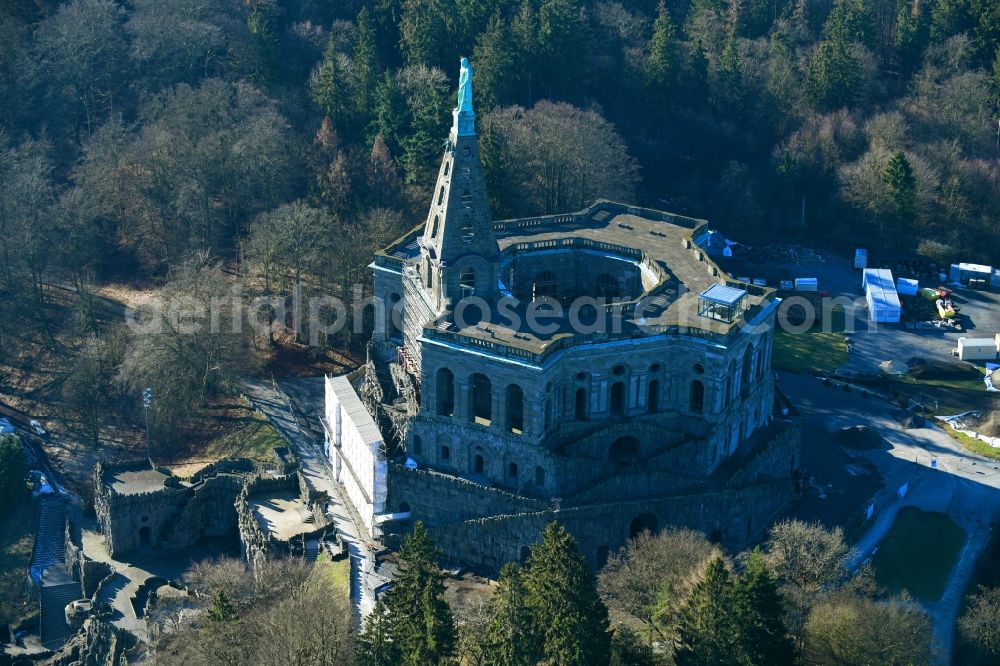 Kassel from above - Castle of with Herkules on Schlosspark in the district Bad Wilhelmshoehe in Kassel in the state Hesse, Germany