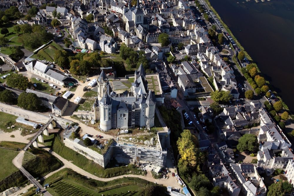 Aerial photograph Saumur - Castle of Chateau Saumur in Saumur in Pays de la Loire, France