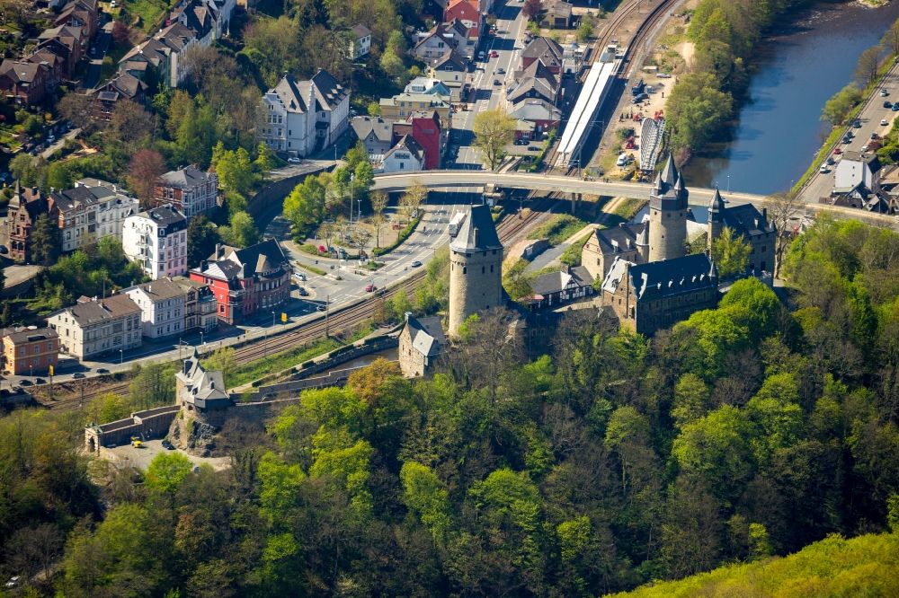 Aerial image Altena - Castle of the fortress in Altena in the state North Rhine-Westphalia, Germany
