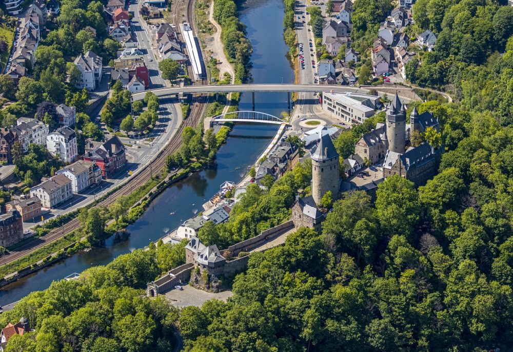 Aerial image Altena - Castle of the fortress in Altena in the state North Rhine-Westphalia, Germany