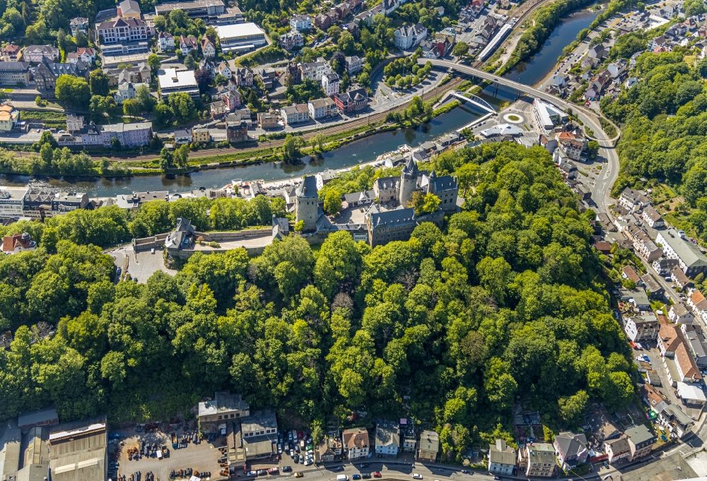 Altena from the bird's eye view: Castle of the fortress in Altena in the state North Rhine-Westphalia, Germany