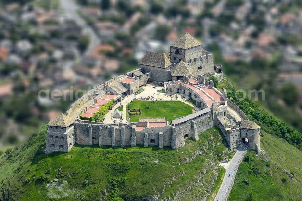 Sümeg from above - Castle of the fortress - Burg in Suemeg in Wesprim, Hungary