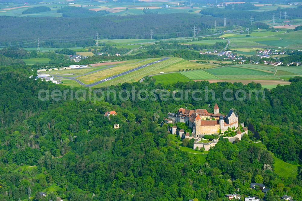 Aerial image Coburg - Castle complex on the plateau Veste Coburg in Coburg in the state Bavaria, Germany
