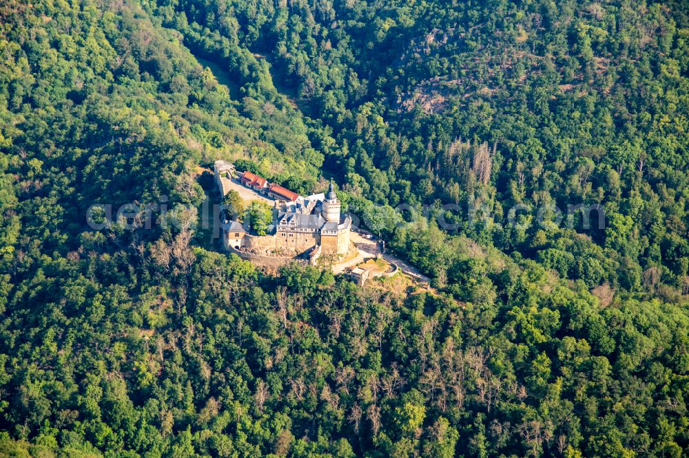 Aerial image Falkenstein/Harz - Castle of the fortress in Falkenstein/Harz in the state Saxony-Anhalt, Germany