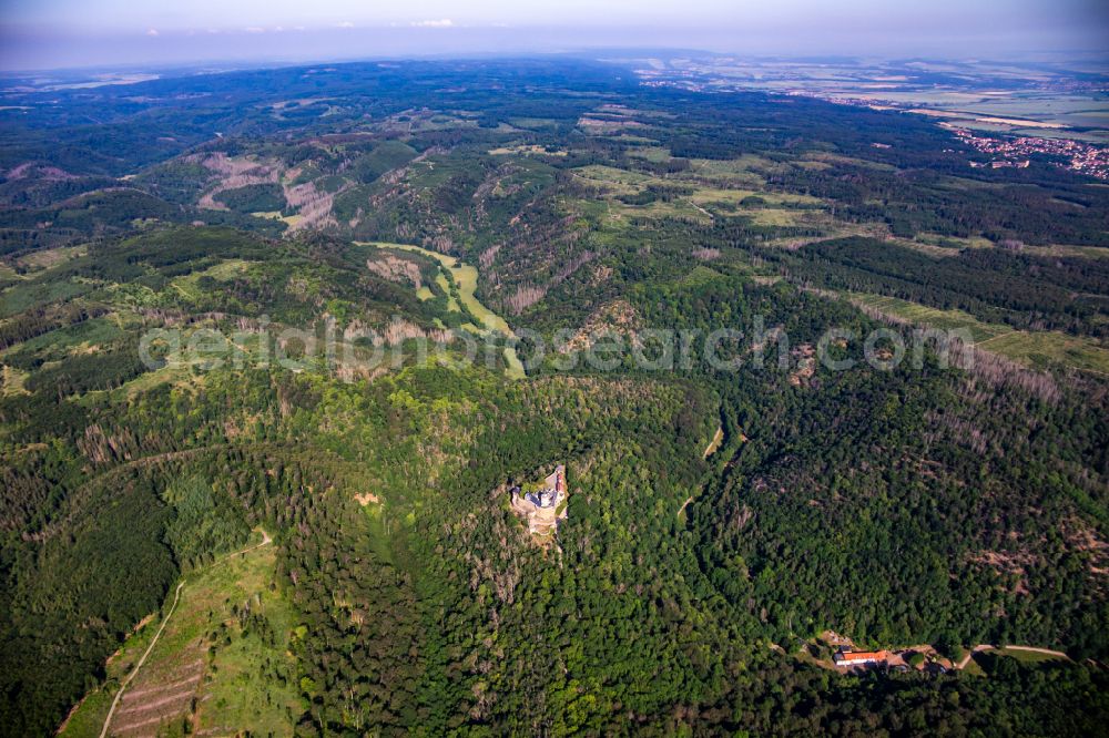 Aerial photograph Falkenstein/Harz - Castle of the fortress in Falkenstein/Harz in the state Saxony-Anhalt, Germany