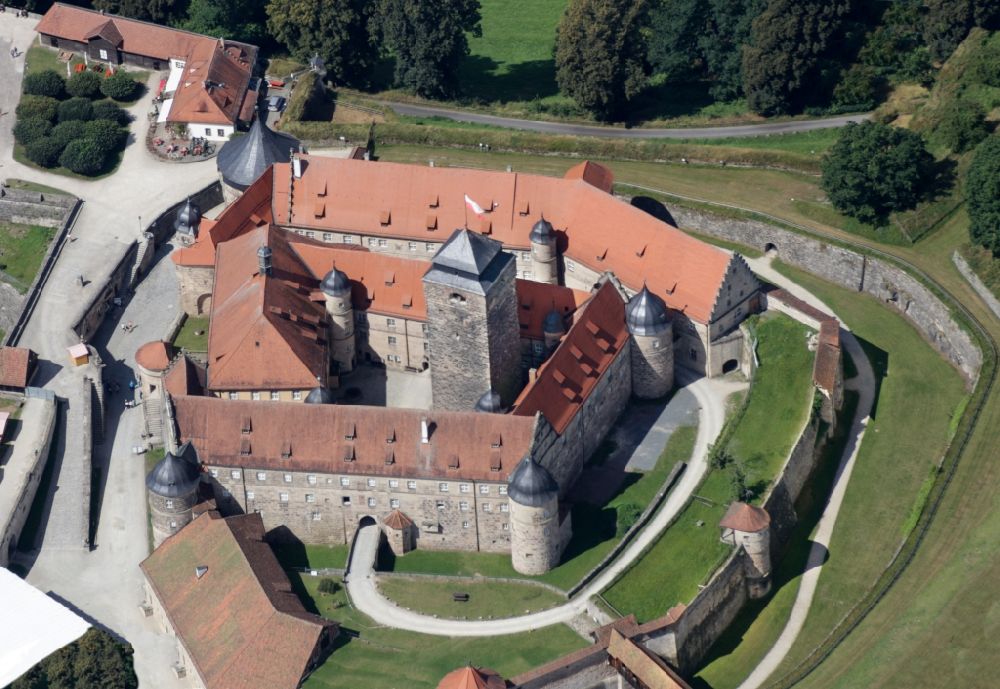 Aerial photograph Kronach - Castle of the fortress Festung Rosenberg Kronach in Kronach in the state Bavaria, Germany