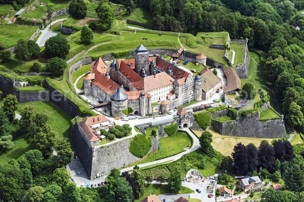 Kronach from the bird's eye view: Castle of the fortress Festung Rosenberg Kronach in Kronach in the state Bavaria, Germany