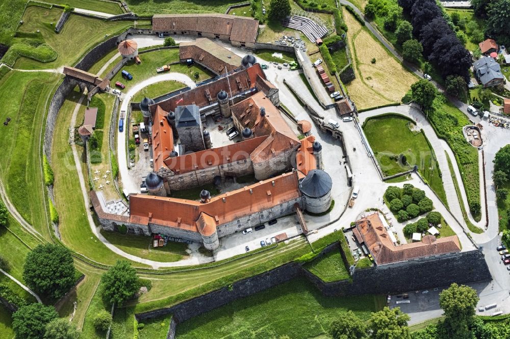 Aerial image Kronach - Castle of the fortress Festung Rosenberg Kronach in Kronach in the state Bavaria, Germany