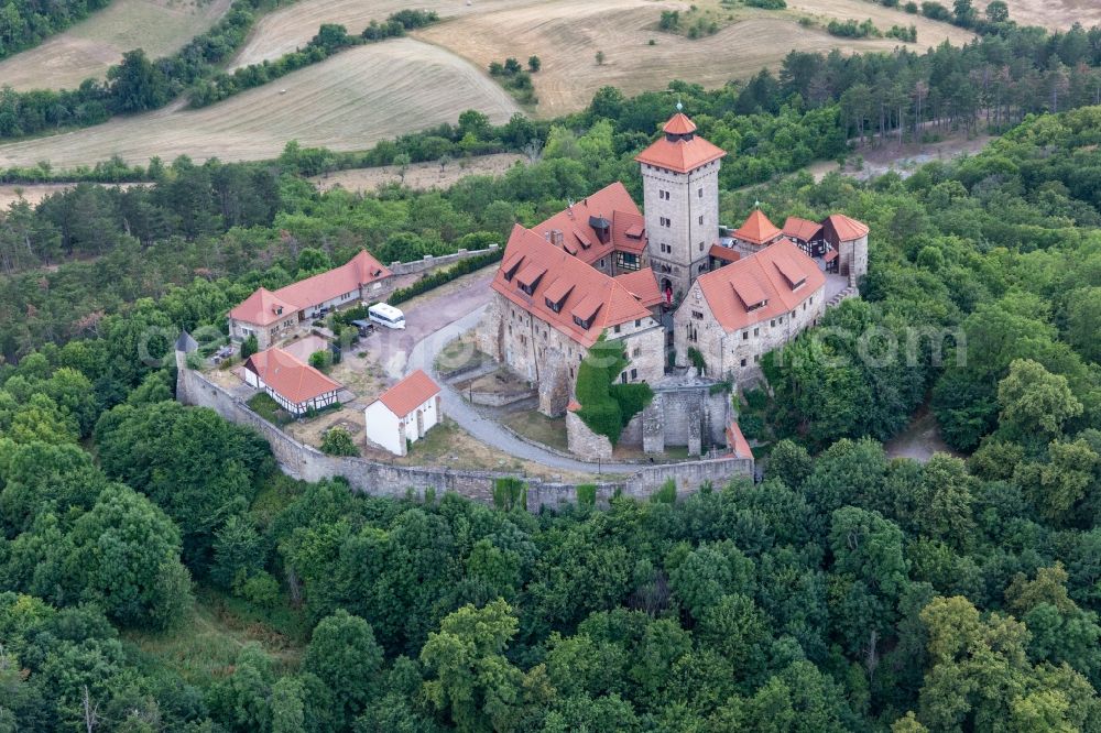 Amt Wachsenburg from the bird's eye view: Castle of the fortress Wachsenburg in Amt Wachsenburg in the state Thuringia