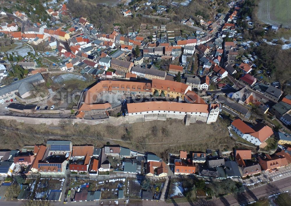 Aerial image Wettin - Castle of the fortress in Wettin in the state Saxony-Anhalt, Germany