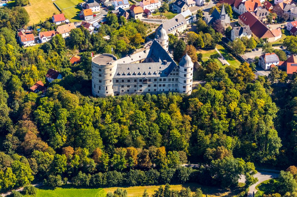 Aerial photograph Büren - Castle of the fortress Wewelsburg on Burgwall in Bueren in the state North Rhine-Westphalia