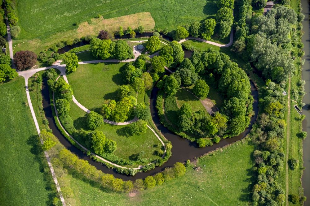 Aerial photograph Hamm - View of the motte Mark in Hamm in the state North Rhine-Westphalia