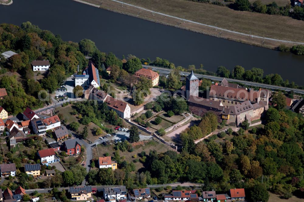 Aerial photograph Rothenfels - Walls of the castle complex on the plateau in the district Bergrothenfels in Rothenfels in the state Bavaria, Germany