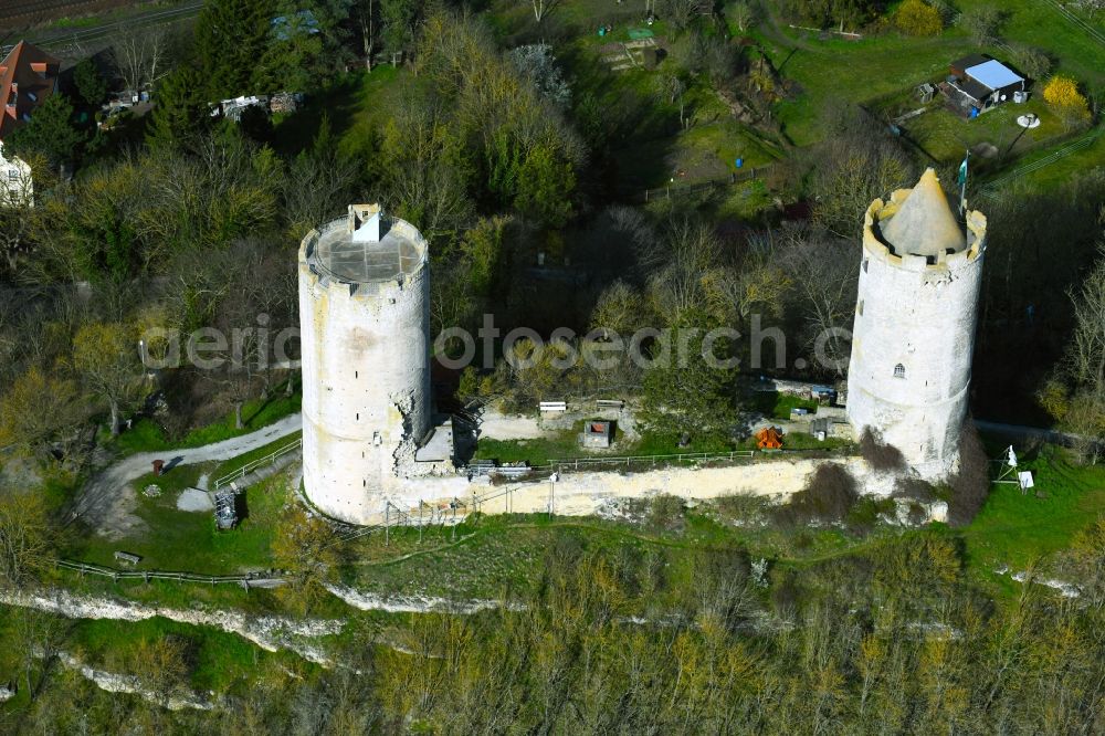 Aerial photograph Saaleck - Castle of the fortress Burg Saaleck in Saaleck in the state Saxony-Anhalt, Germany