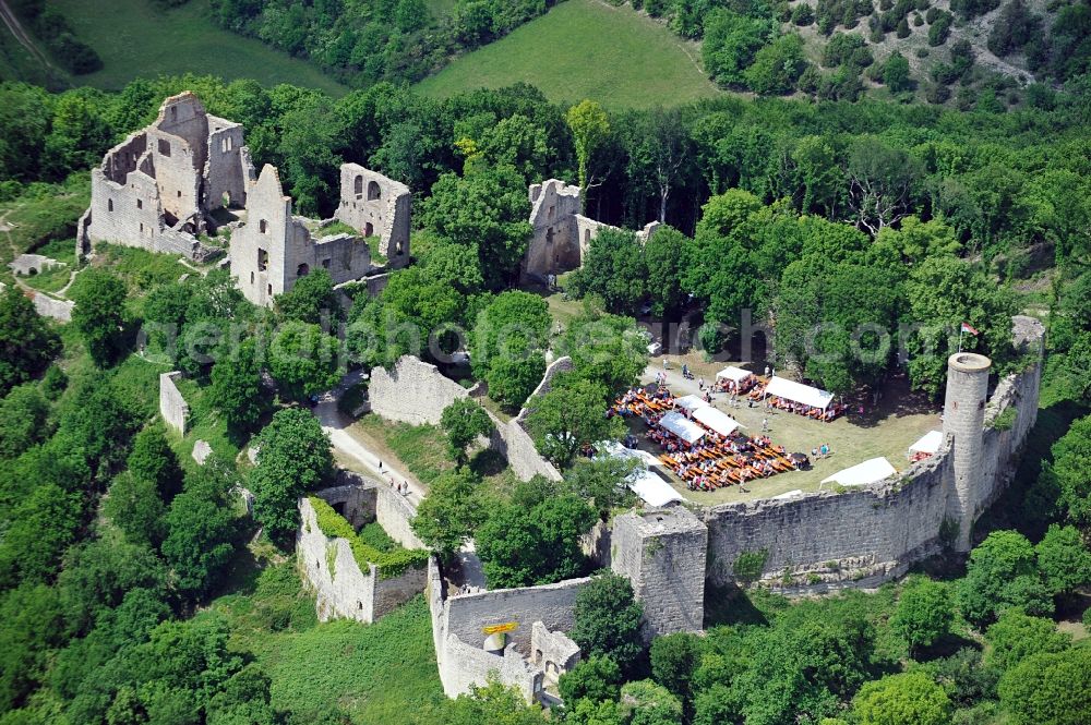 Gössenheim from above - Castle ruin Homburg near Gössenheim in Bavaria