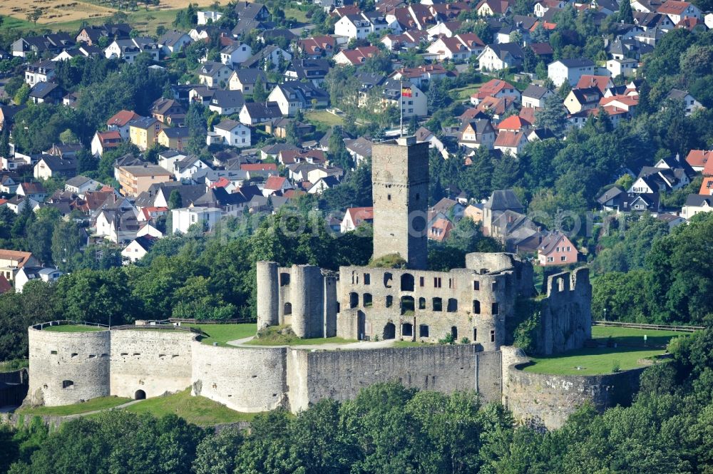 Aerial photograph Königstein im Taunus - Ruins and vestiges of the former castle and fortress Koenigstein im Taunus in the state Hesse, Germany