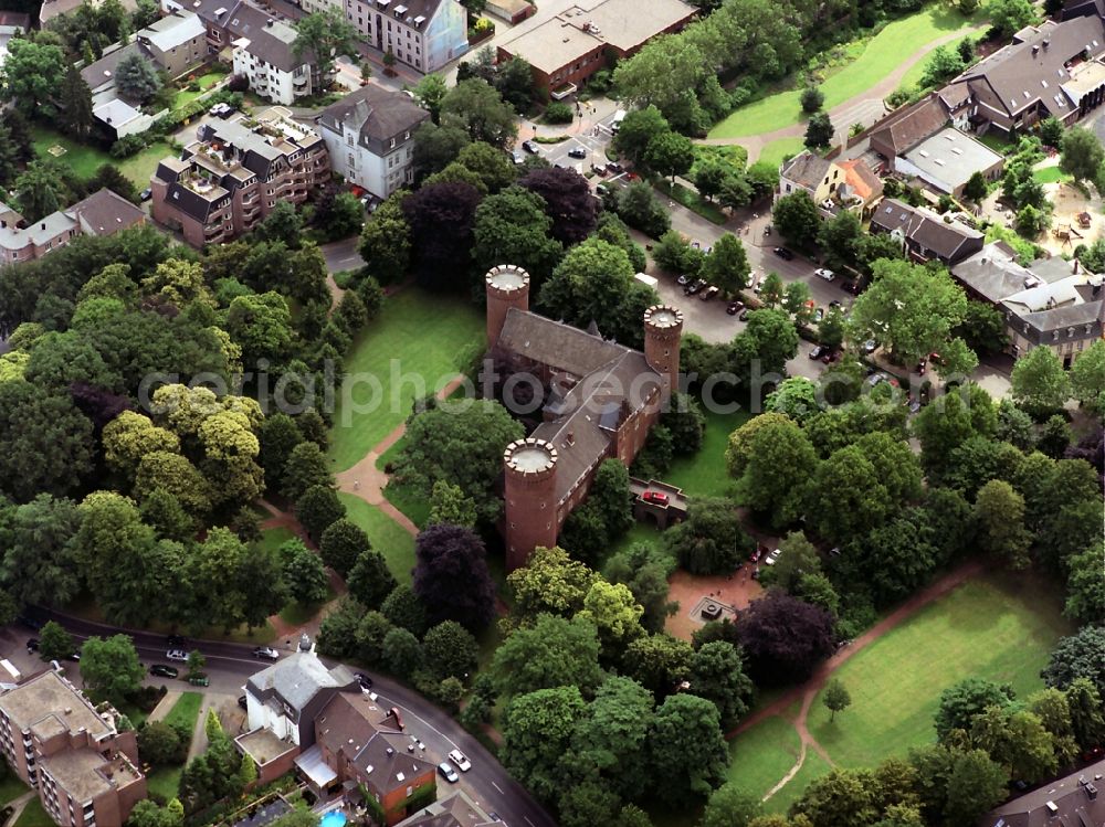Kempen from above - Castle ruins in the old town of Kempen in North Rhine-Westphalia