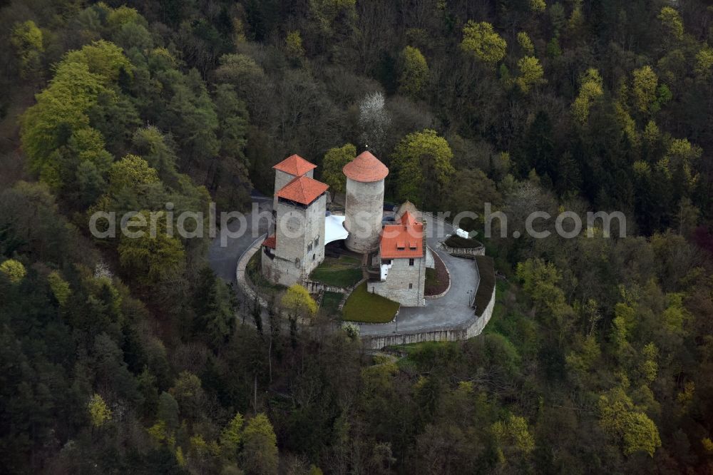 Treffurt from the bird's eye view: Ruin of castle Normannstein in Treffurt in Thuringia