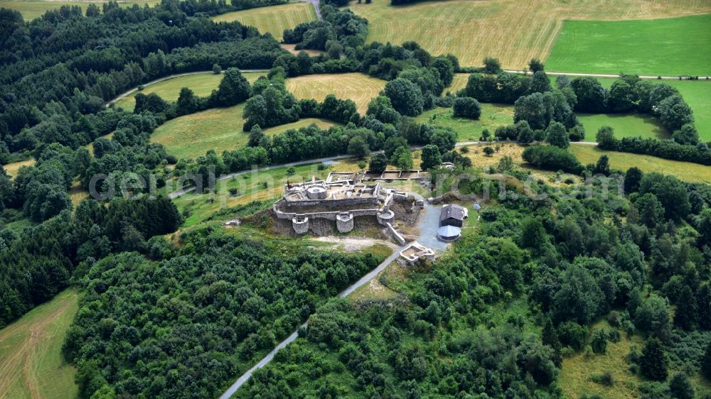 Aerial image Kemnath - Waldeck castle ruins in the state Bavaria, Germany