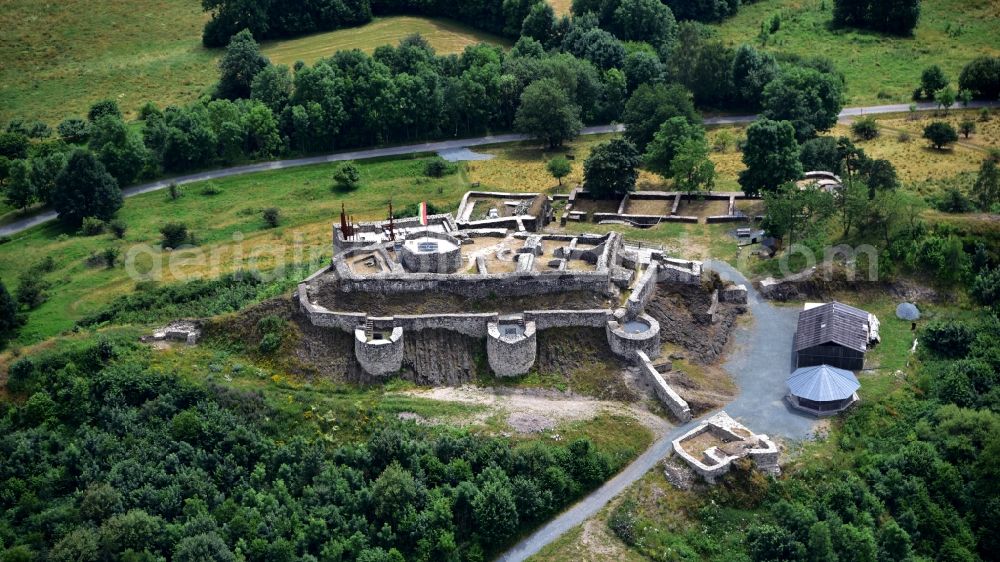 Aerial photograph Kemnath - Waldeck castle ruins in the state Bavaria, Germany