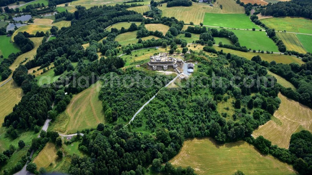 Aerial image Kemnath - Waldeck castle ruins in the state Bavaria, Germany