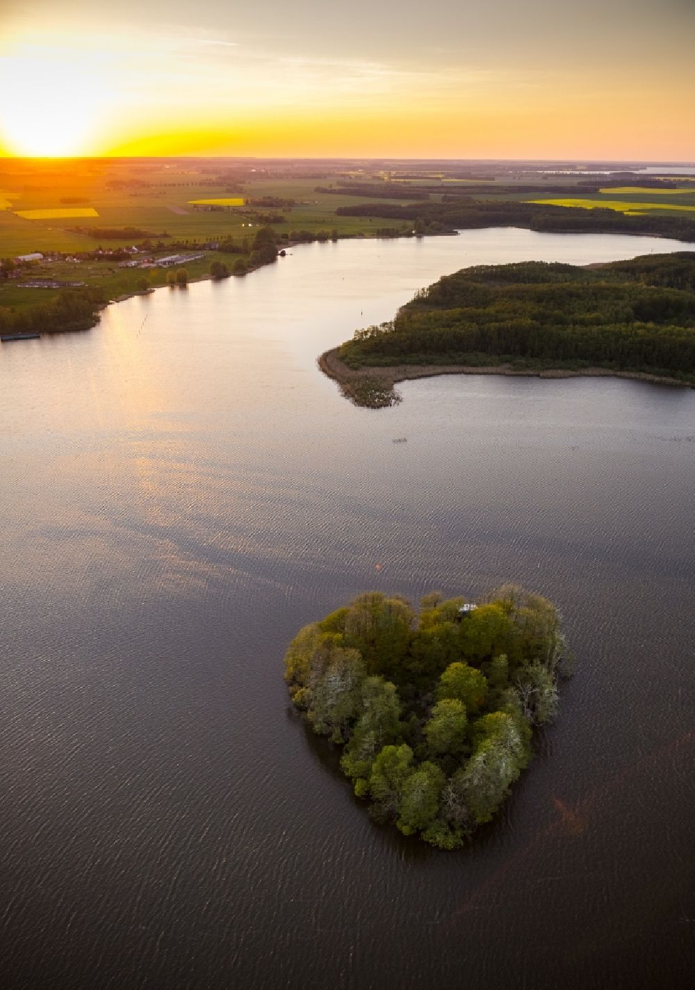 Vipperow from the bird's eye view: Heart-shaped island in the lake at Vipperow in Mecklenburg - Western Pomerania