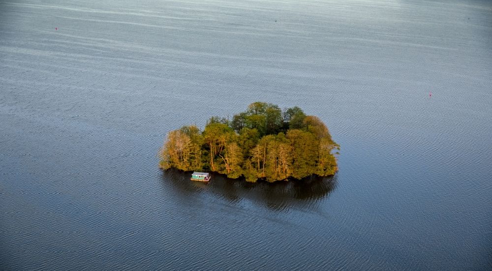 Aerial image Vipperow - Heart-shaped island in the lake at Vipperow in Mecklenburg - Western Pomerania