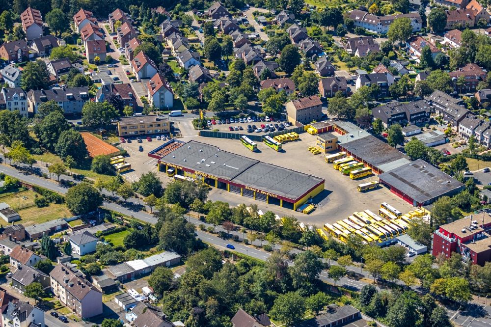 Aerial photograph Herne - Coach depot of the coach enterprise of the Anton Graf GmbH travelling and forwarding agency in the district of Wanne-Eickel in Herne in the federal state North Rhine-Westphalia