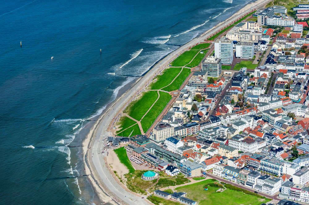 Aerial photograph Norderney - Cafe on the west beach Marienhoehe in Norderney in the state Lower Saxony, Germany