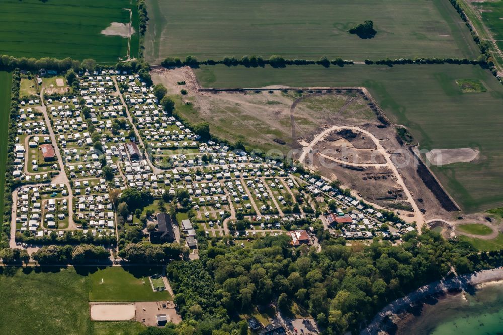 Aerial photograph Fehmarn - Campground Katharinenhof with caravans and tents in Fehmarn in the state Schleswig-Holstein, Germany