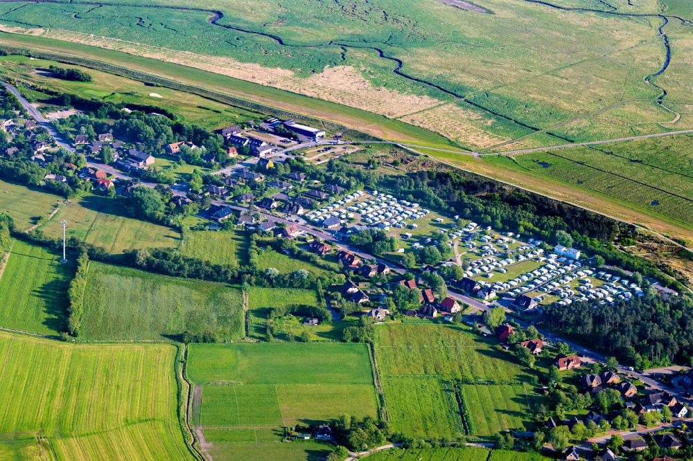 Aerial photograph Sankt Peter-Ording - Camping with caravans and tents in Sankt Peter-Ording in the state Schleswig-Holstein, Germany
