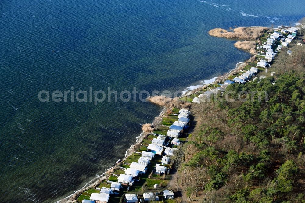 Aerial photograph Wendorf - Camping on the shore area Island Plauer Werder in Wendorf in the state Mecklenburg - Western Pomerania, Germany