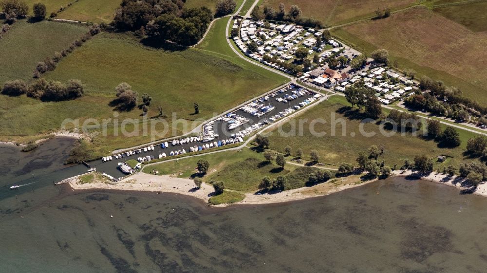 Aerial image Fußach - Camping with caravans and tents in Fussach in Vorarlberg, Austria