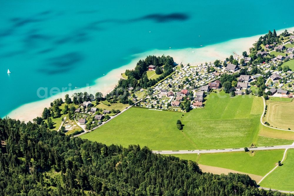 Aerial photograph Gschwand - Camping with caravans and tents in Gschwand in Salzburg, Austria