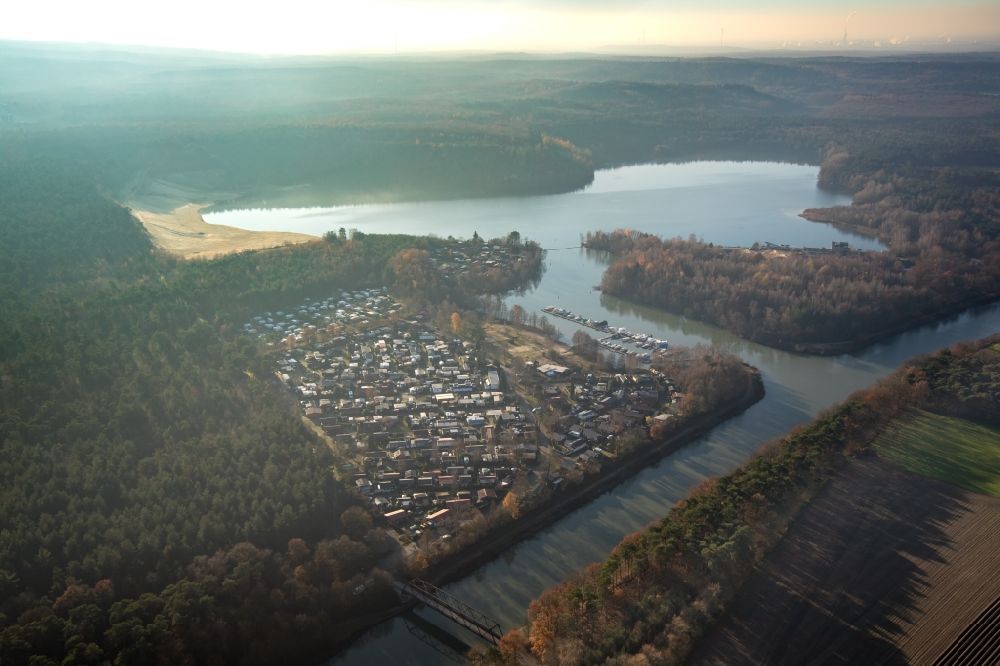 Haltern am See from above - Camping with caravans and tents in the district Flaesheim in Haltern am See in the state North Rhine-Westphalia, Germany