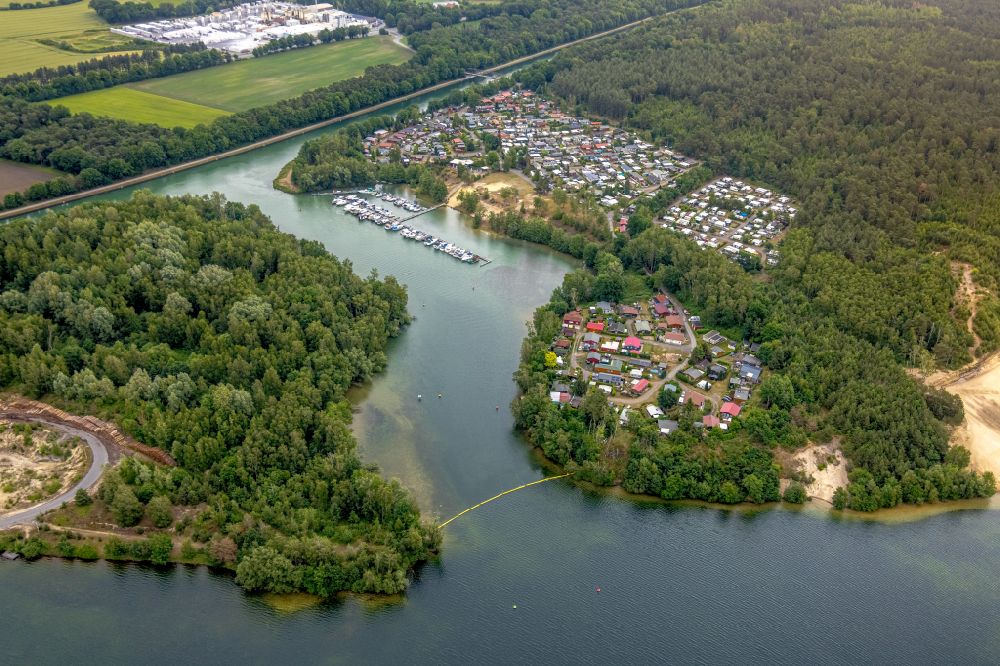 Aerial image Haltern am See - Camping with caravans and tents in the district Flaesheim in Haltern am See at Ruhrgebiet in the state North Rhine-Westphalia, Germany