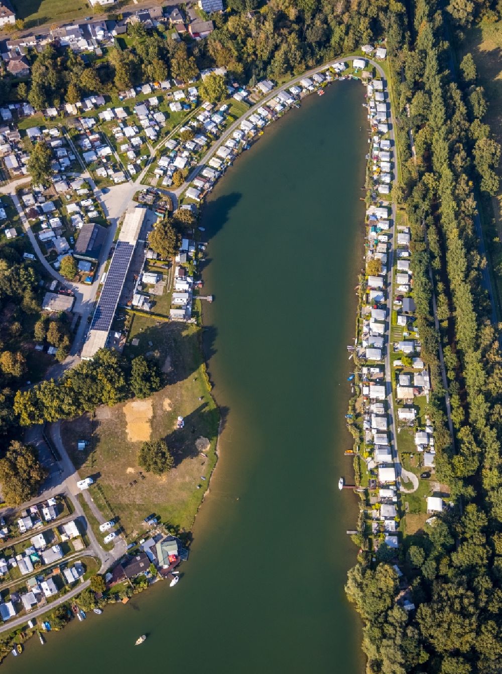 Aerial photograph Lippstadt - Camping with caravans and tents in the district Lipperbruch in Lippstadt in the state North Rhine-Westphalia, Germany