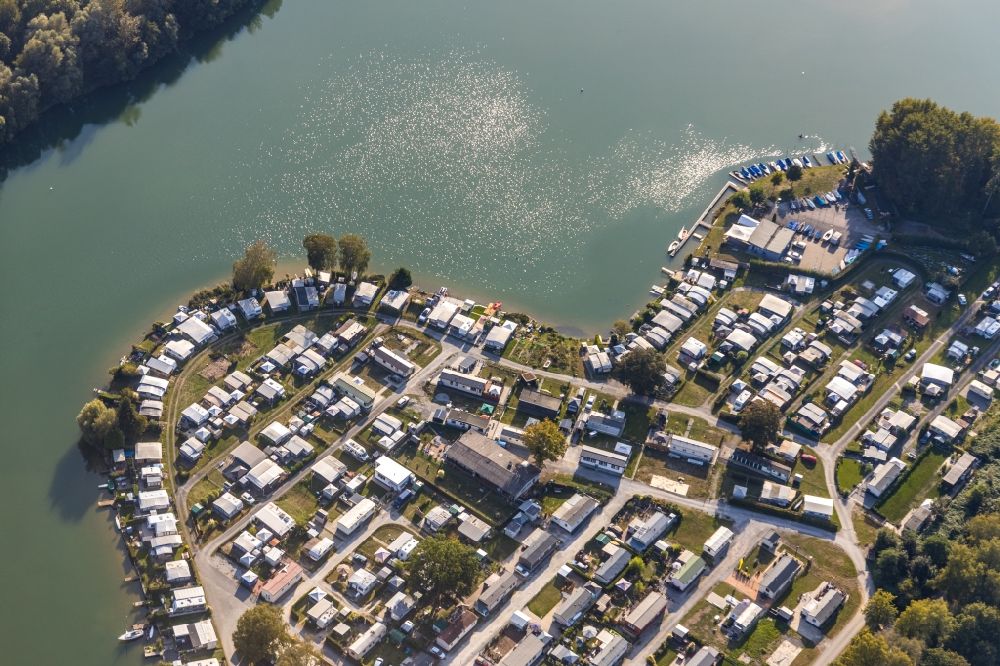 Lippstadt from above - Camping with caravans and tents in the district Lipperbruch in Lippstadt in the state North Rhine-Westphalia, Germany