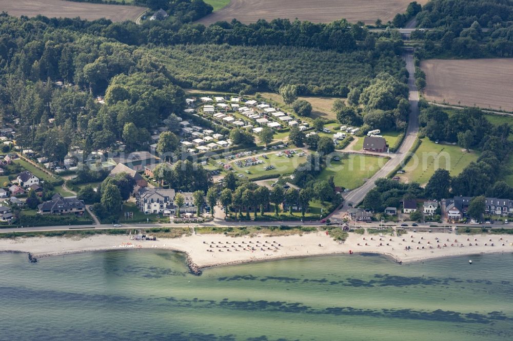 Neustadt from above - Camping with caravans and tents in Neustadt in the state Schleswig-Holstein