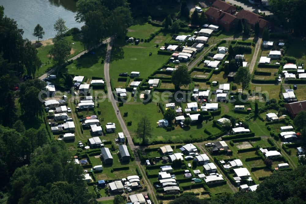 Aerial image Wittenborn - Camping with caravans and tents in Wittenborn in the state Schleswig-Holstein