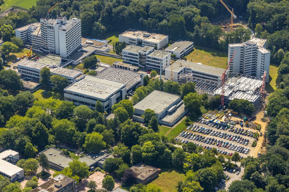 Dortmund from the bird's eye view: Campus building of the Berufsfoerderungswerk Dortmund in Dortmund in the federal state of North Rhine-Westphalia, Germany