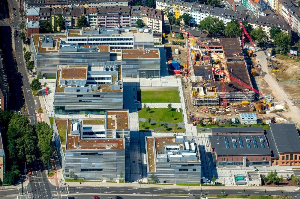 Aerial photograph Düsseldorf - Campus building of Applied Sciences University Dusseldorf - Campus Derendorf in Dusseldorf in North Rhine-Westphalia
