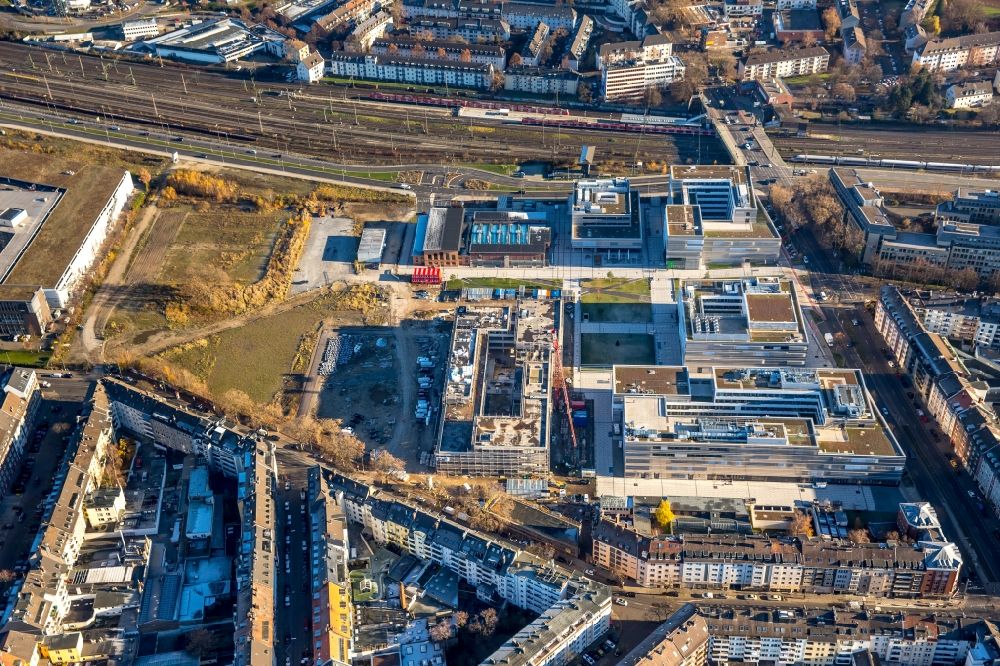 Aerial image Düsseldorf - Campus building of Applied Sciences University Dusseldorf - Campus Derendorf in Dusseldorf in North Rhine-Westphalia