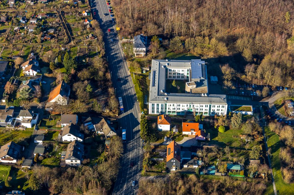 Aerial image Hagen - Campus building of the distant university Hagen at Feithstreet on street Universitaetsstrasse in Hagen at Ruhrgebiet in the state North Rhine-Westphalia