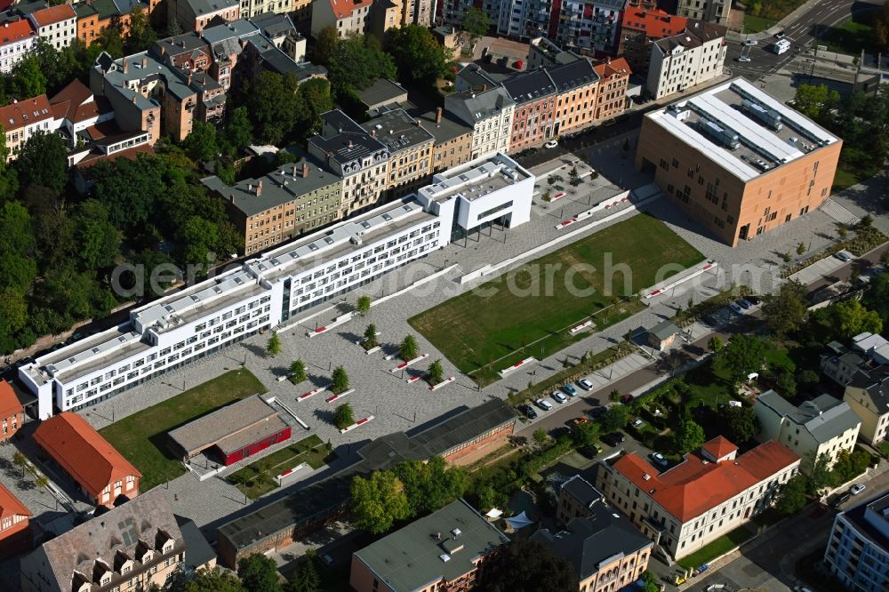 Halle (Saale) from above - Campus building of the university Martin-Luther-Universitaet Halle-Wittenberg in Halle (Saale) in the state Saxony-Anhalt, Germany