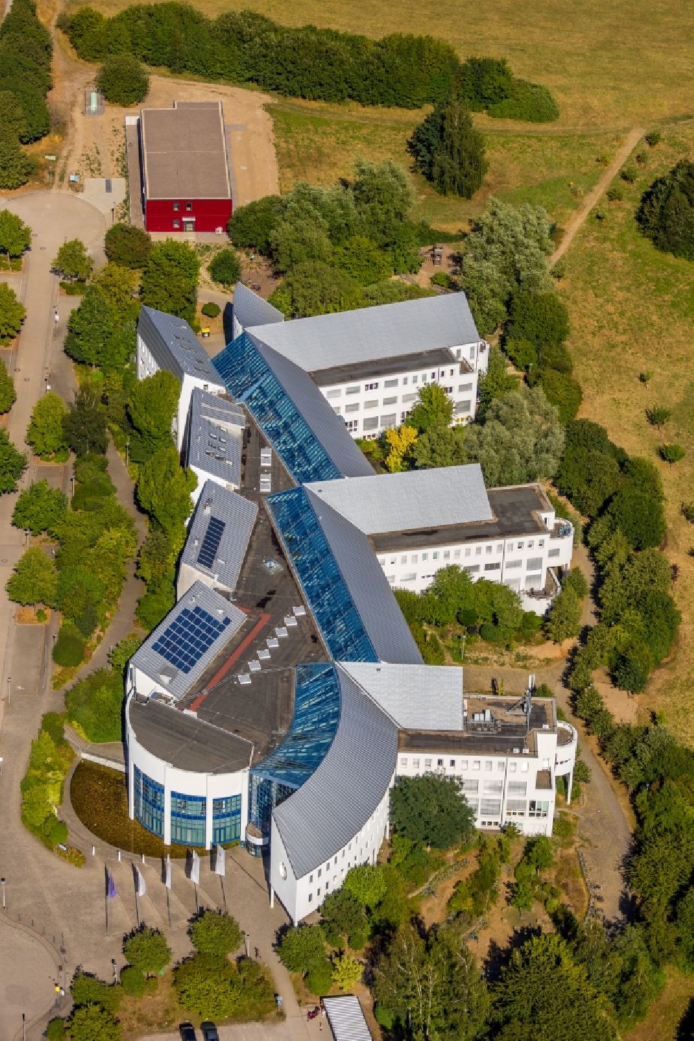 Aerial photograph Witten - Campus building of the private university Witten/Herdecke in Witten in the state of North Rhine-Westphalia